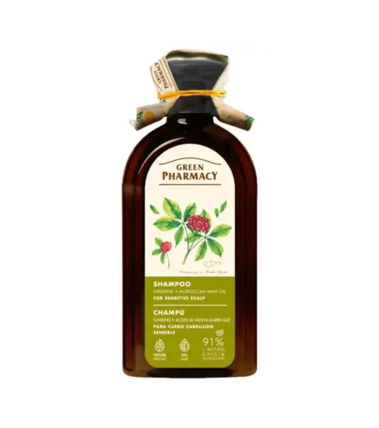 Green Pharmacy - Shampoo Ginseng - Couro Cabeludo Sensível