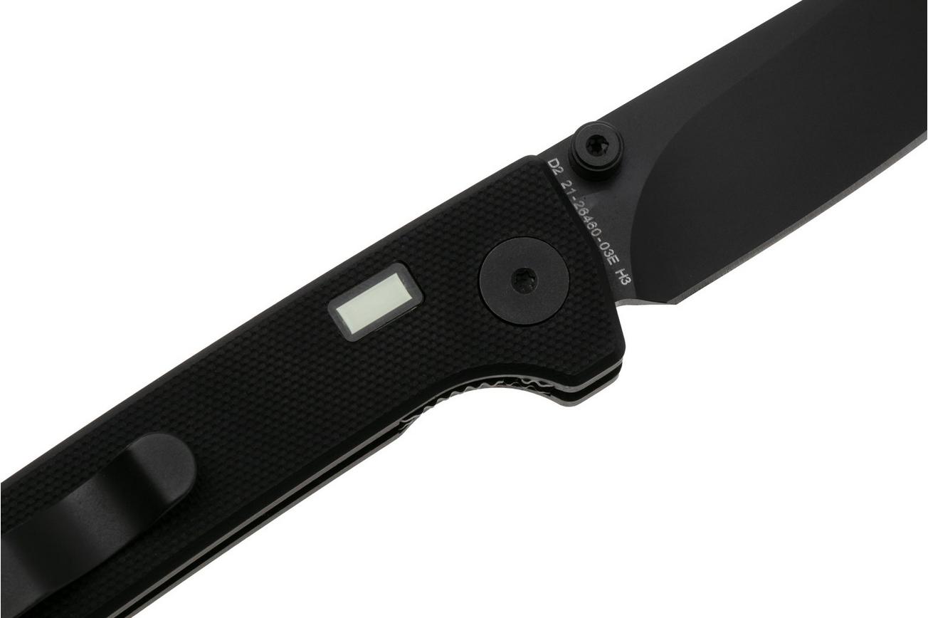 Glow Rhino Fermi FERMI-XG-GG, PVD D2, Black G10 Green Thumbstud, zakmes