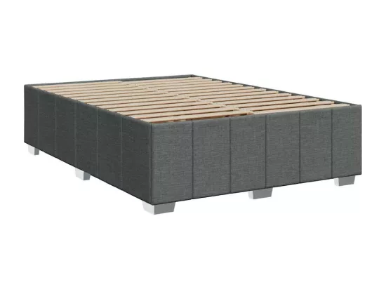 Sommier à lattes de lit avec matelas Gris foncé 140x190cm Tissu