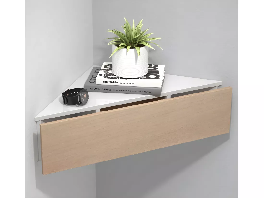Étagère d'angle murale tiroir table de nuit UsalS
