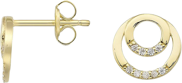 Gold Essentials by P Due moon ørestikker - 8 kt. Guld