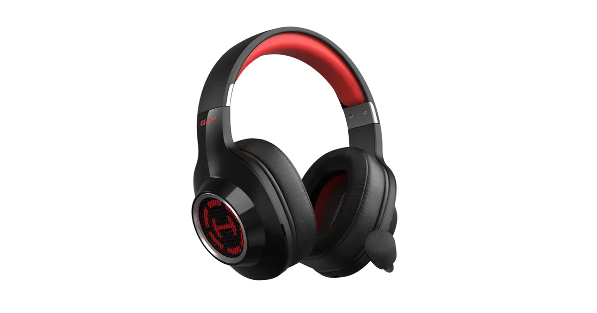 EdifierG2 S Draadloze 7.1 gamingheadset over-ear gaming headset  (Zwart/rood, RGB, Bluetooth / 2.4 GHz / USB)