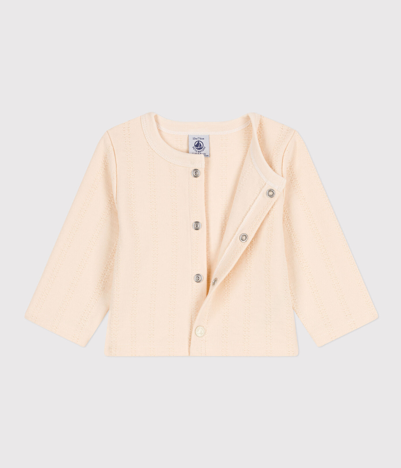 Cardigan bébé en jersey point fantaisie