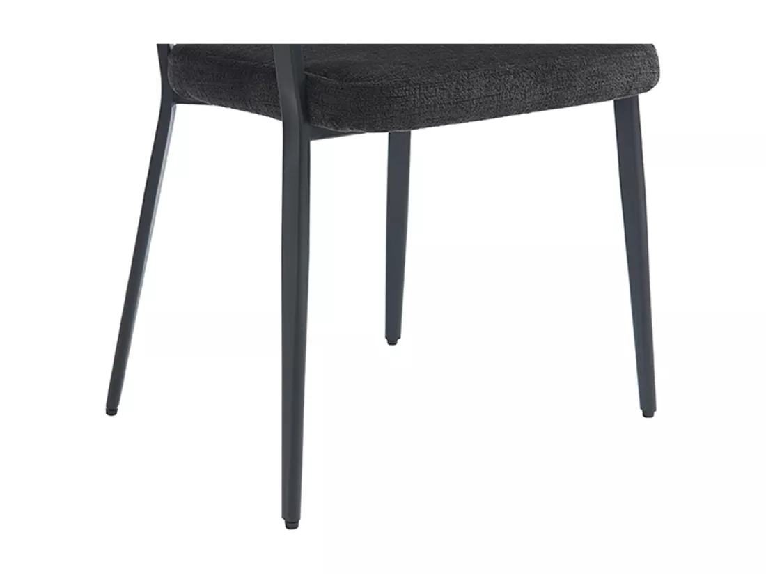 Lot de 6 chaises avec accoudoirs en tissu et métal - Noir - AVRELA