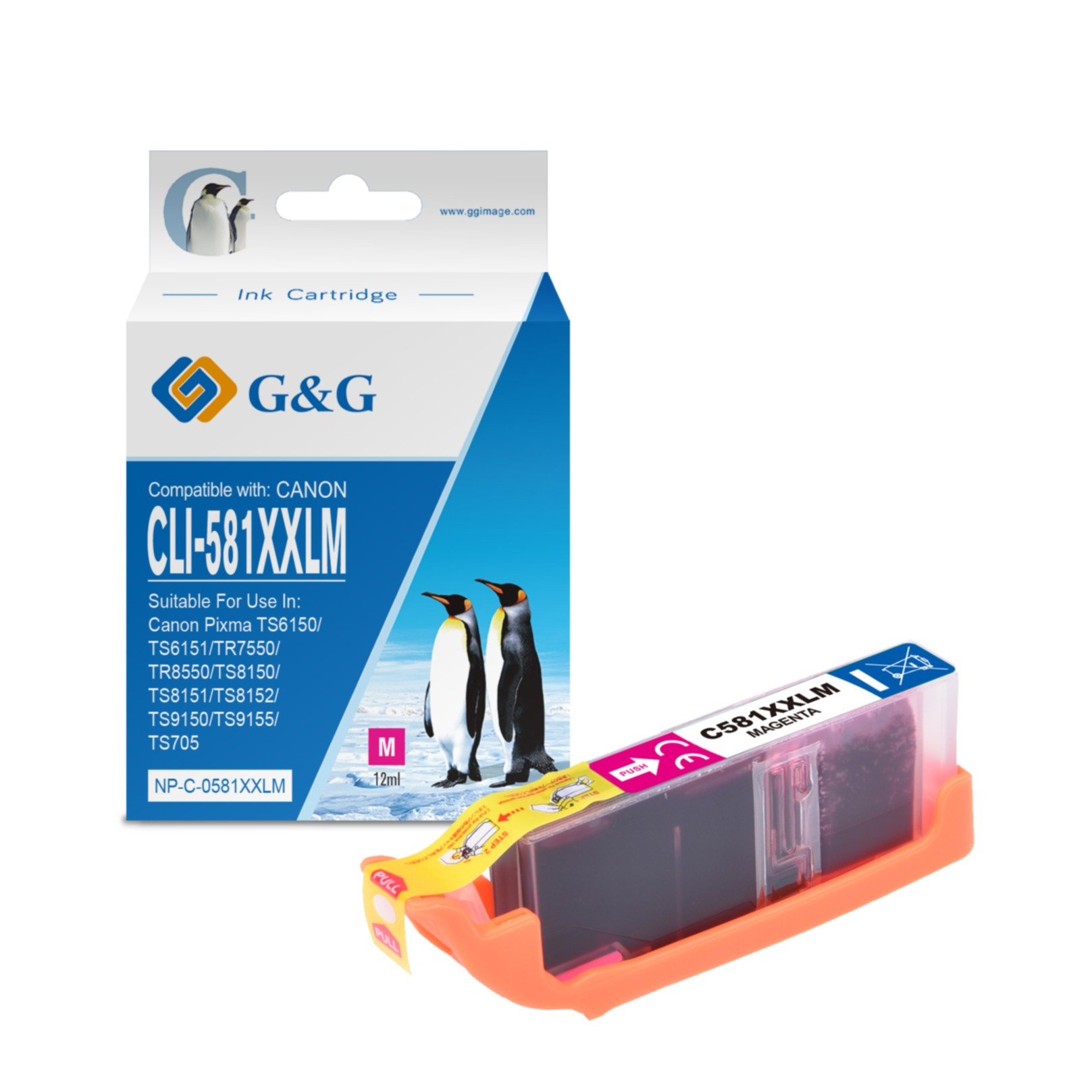 Ersetzt Canon CLI-581XXL M Druckerpatrone Printer Tintenpatrone (825 Seiten / 13ml) - Rot