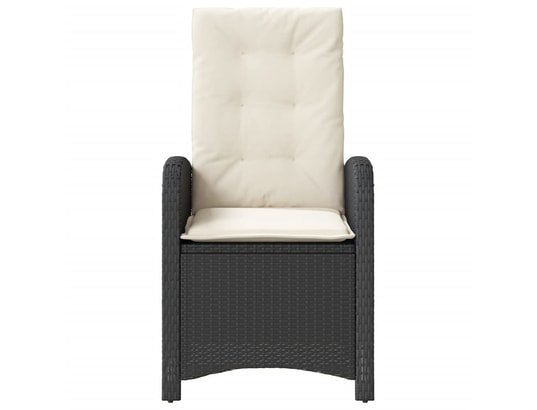 VIDAXL - Chaise inclinable de jardin avec coussins noir résine tress...