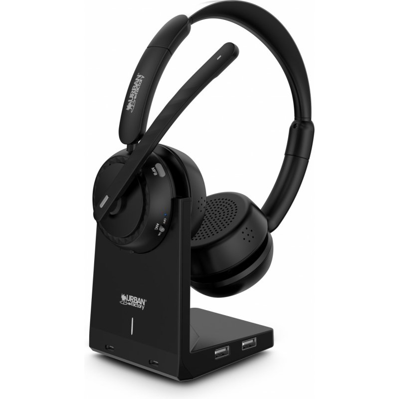 Urban Factory MOVEE MAX Casque Sans fil Arceau Gaming USB Type-A Bluetooth Socle de chargement Noir