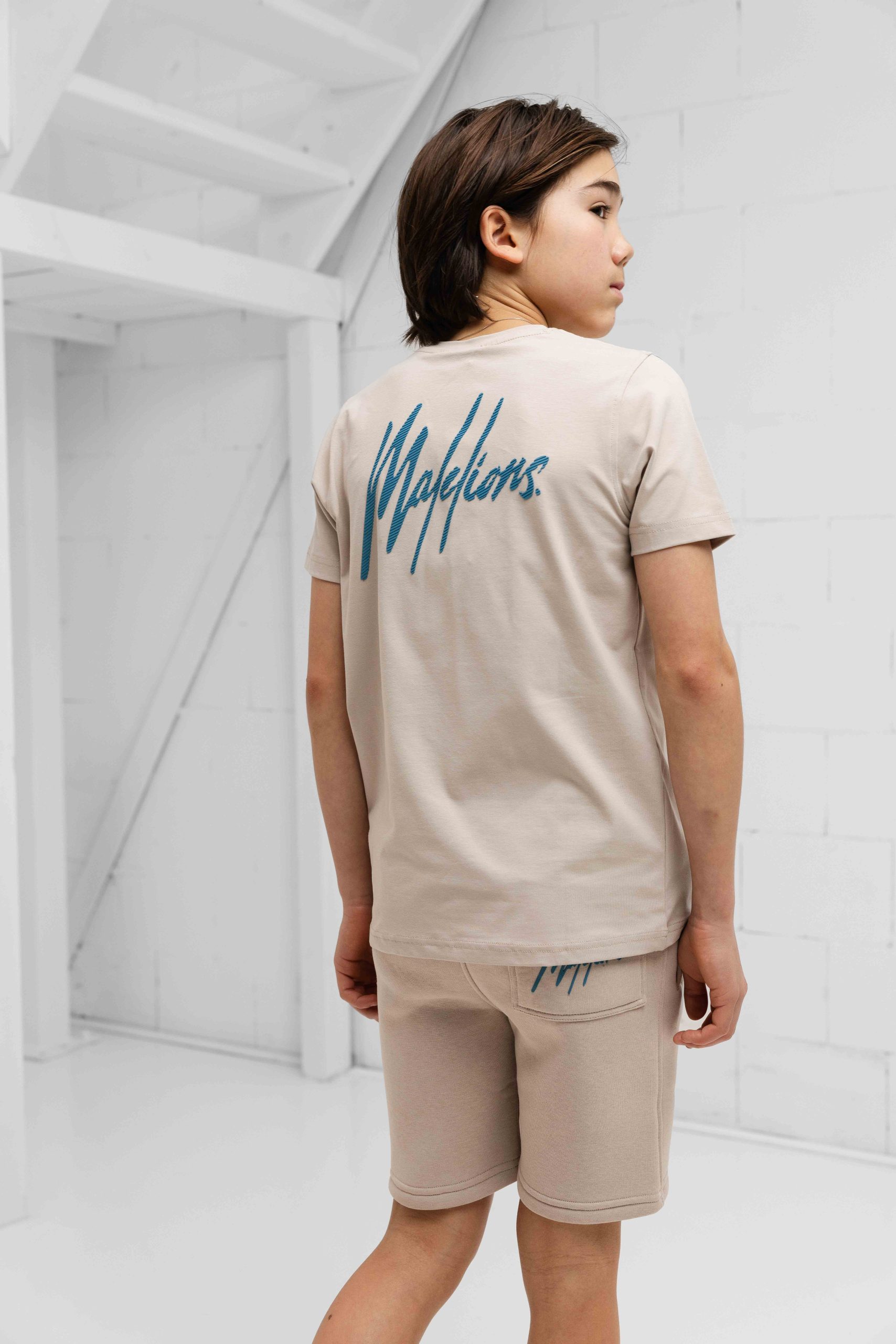 Malelions Striped Signature Zomerset Kids Beige