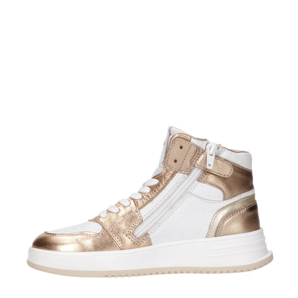 Hip leren sneakers brons/wit