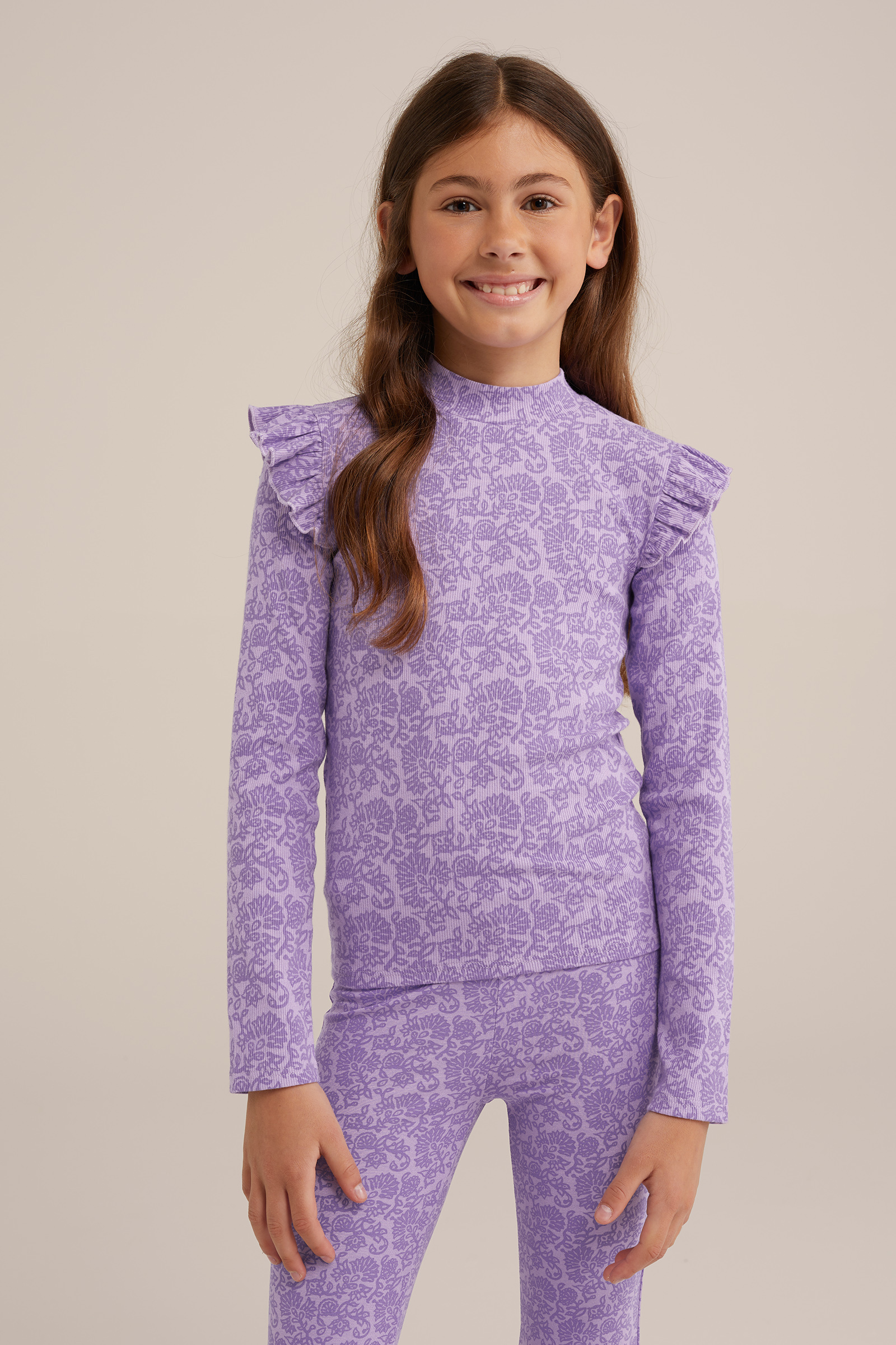 Meisjes T-shirt met dessin WE Fashion Lila