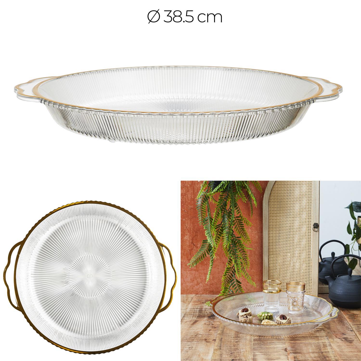 PLATEAU ROND PLASTIQUE MIRAGE D.38.5CM
