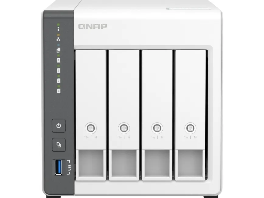 QNAP TS-433 - NAS-server - 4 bays - SATA 6Gb/s - RAID 0, 1, 5, 6, 10, JBOD, 50, 60 - RAM 4 GB - Gigabit Ethernet / 2.5 Gigabit Ethernet - iSCSI support