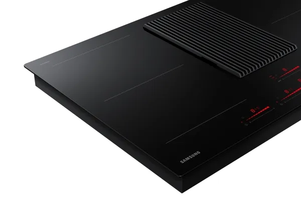 Samsung NZ84T9747VK - Induktions kogeplade - 4 plader - Niche - bredde: 80.7 cm - dybde: 49.2 cm - Klasse A  - sort med downdraft-udstødning