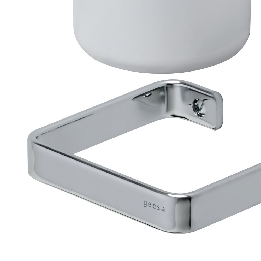 Geesa Frame toiletborstel met houder wit/chroom met witte borstelkop