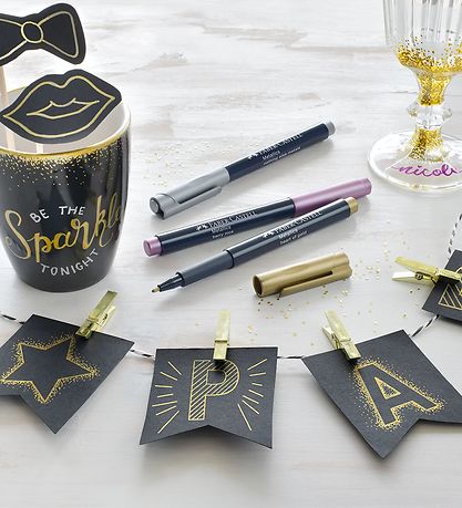 Faber-Castell Tuschen - Metallic Pen - 6 st. - Bunt