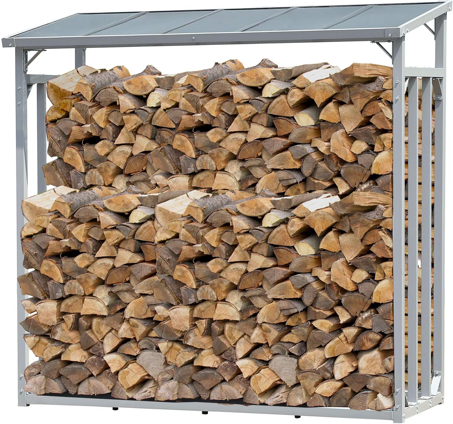QUICK STAR Aluminium Kaminholzregal XXL 185 x 70 x 185 cm Garten Kaminholzunterstand 2,3 m³ / 3,5 SRM Kaminholzlager Stapelhilfe Aussen