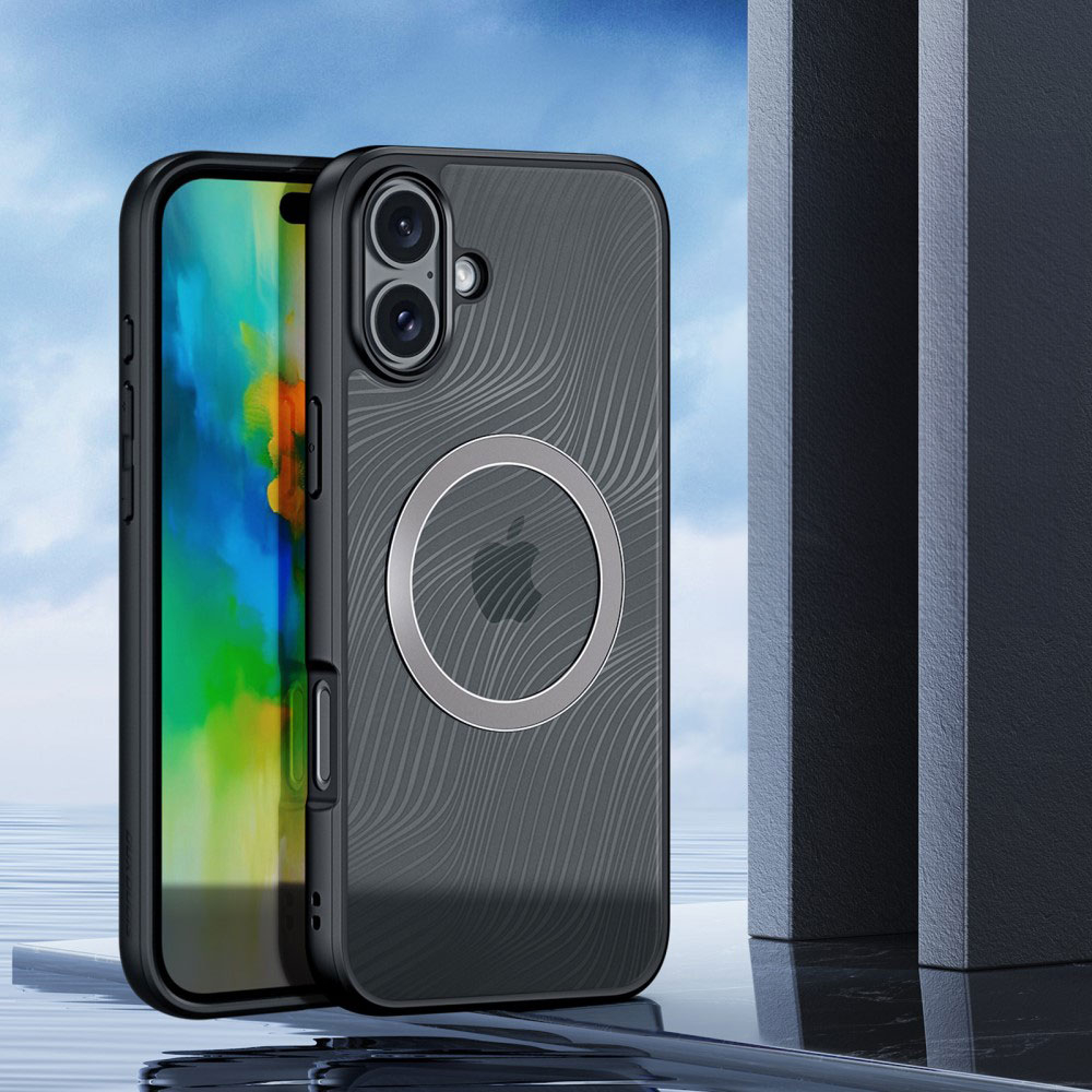 iPhone 16 MagSafe Hybrid Hardcase Hülle TPU Bumper   Kunststoff Rückseite mit Kameraschutz - Schwarz / Transparent