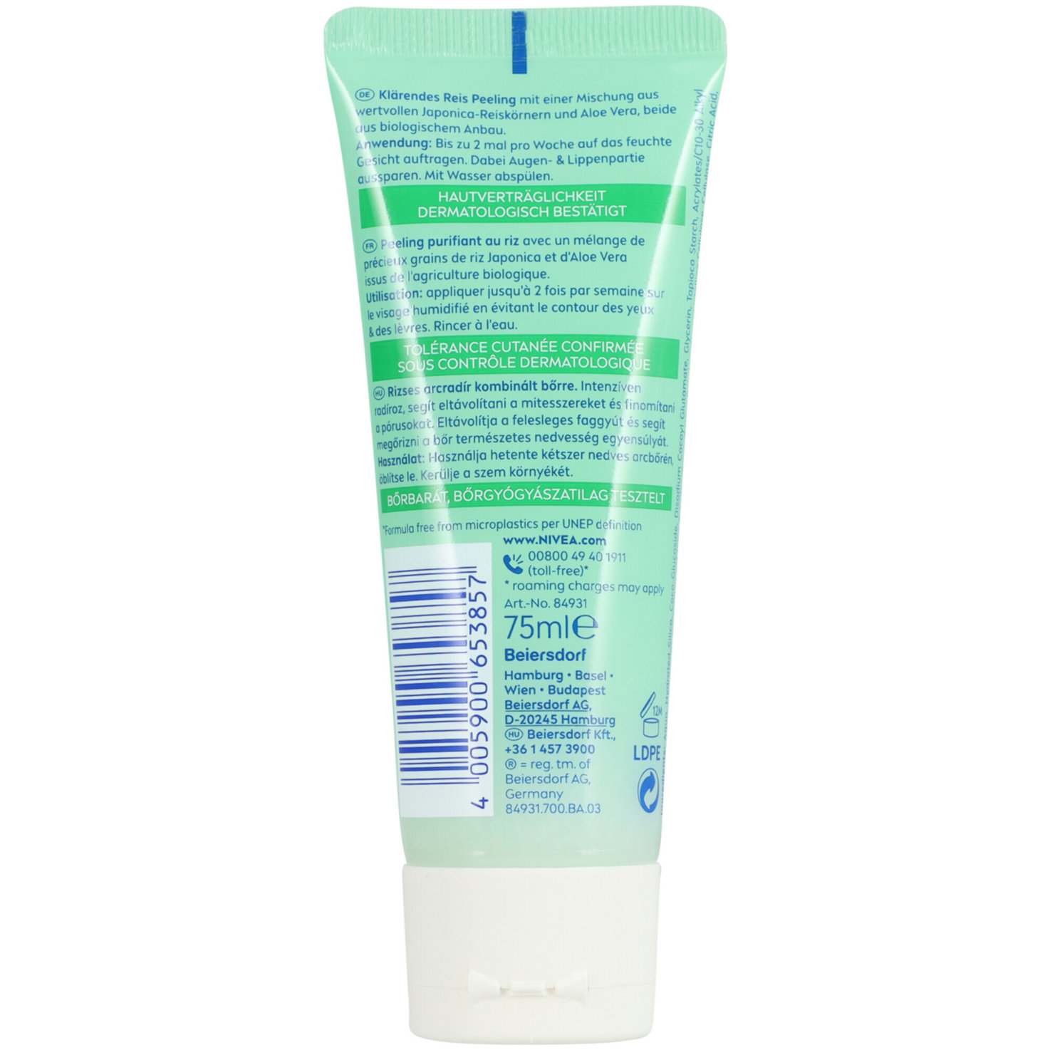 Nivea Reis Peeling Bio Aloe Vera