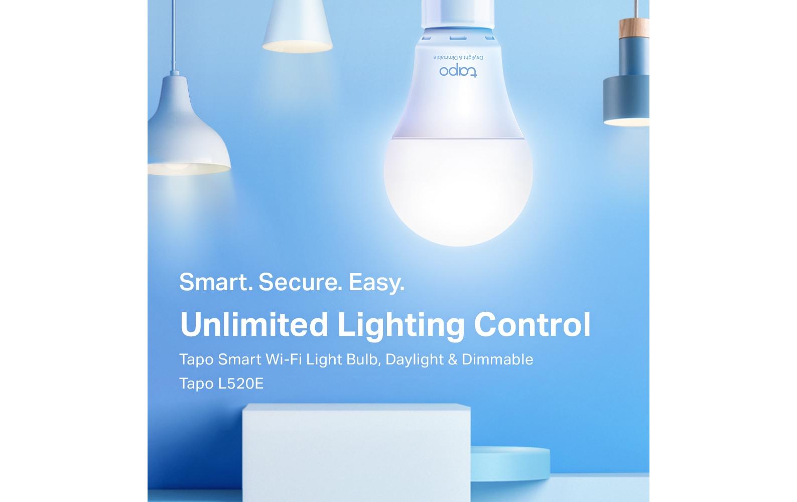 Leuchtmittel Tapo L520E 1 StückTapo Smart WLAN Glühbirne, Tageslicht, dimmbar