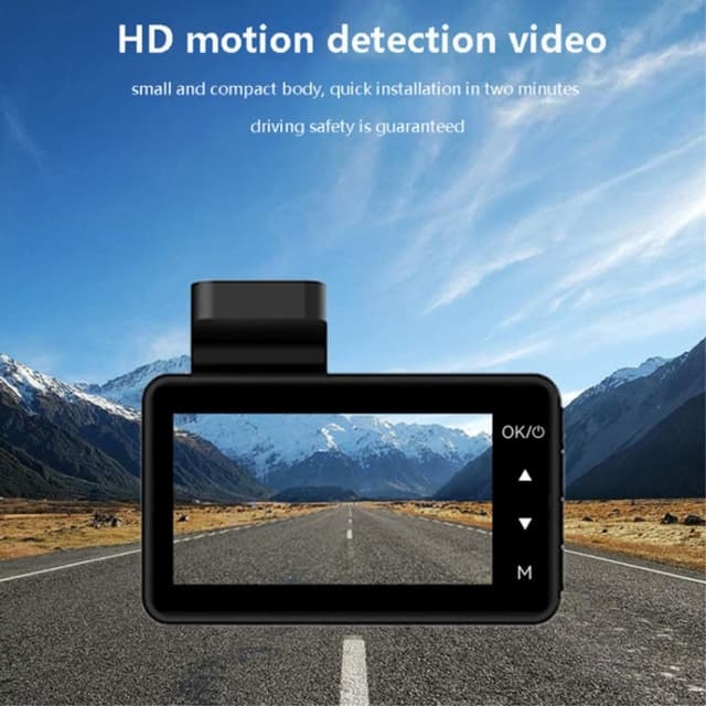 3-tommer bil instrumentbræt kamera 1080P Full HD optagelse