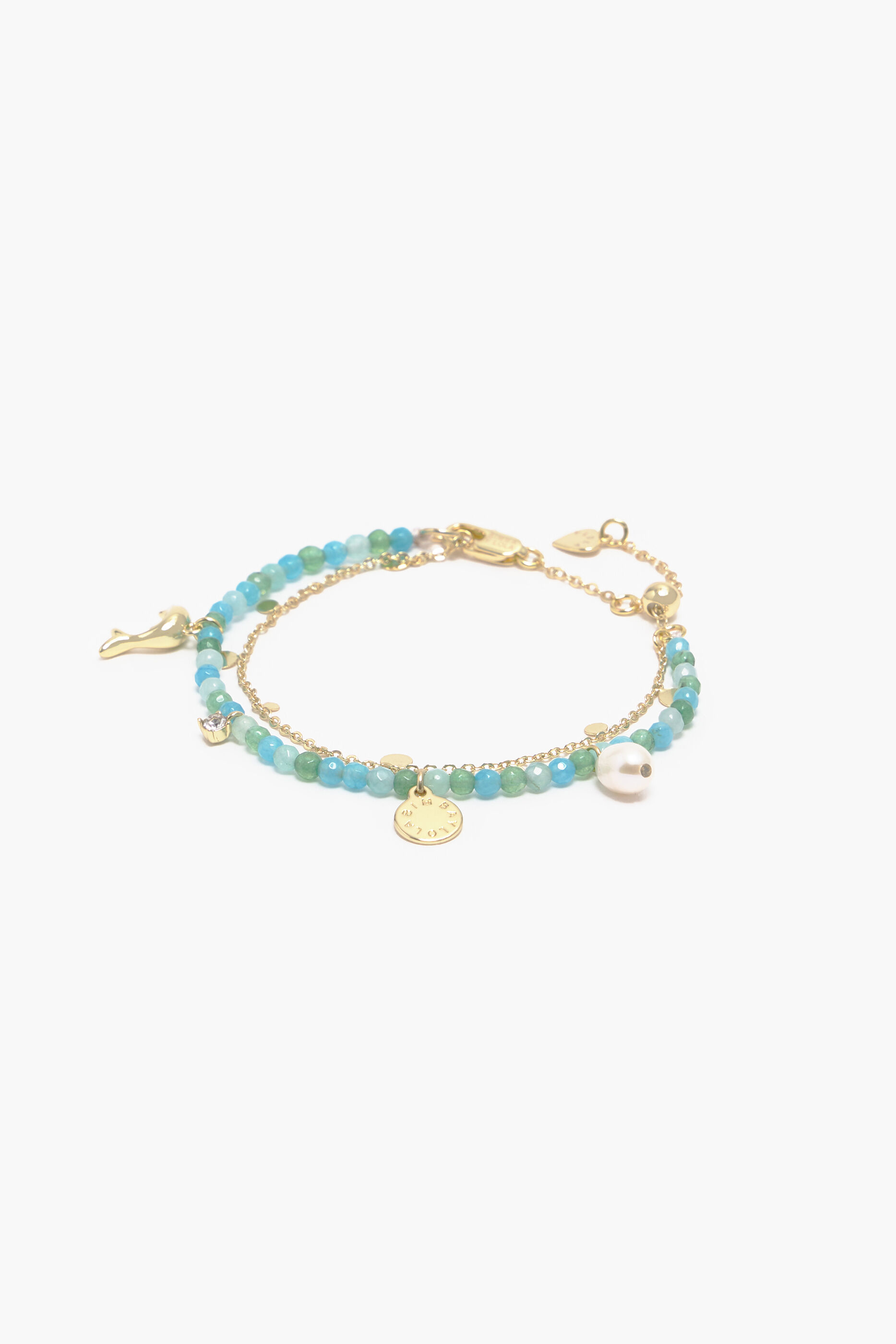 Pulseira com duas pedras turquesas