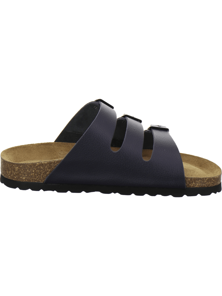 Pantoletten Damen Dreischnaller navy