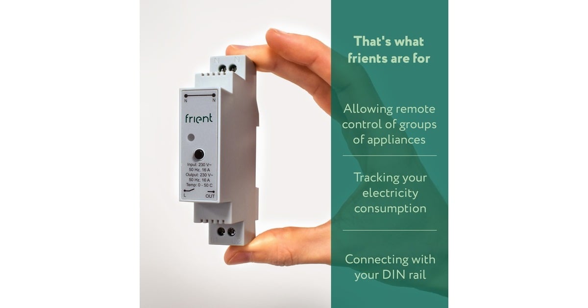 FrientSmart DIN Relay relais  (Lichtgrijs, Zigbee 3.0)