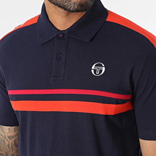 Polo Manches Courtes A Bandes Cross 40318 Bleu Marine