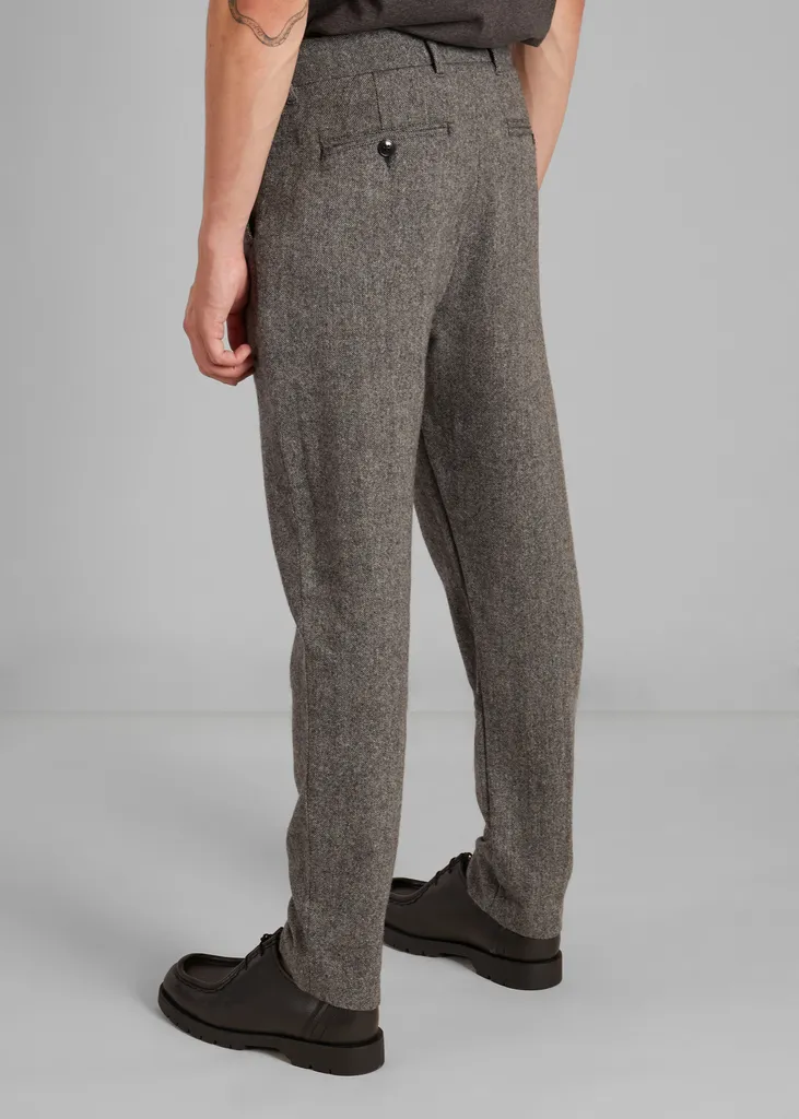 Pantalon à plis en tweed japonais L'Exception Paris