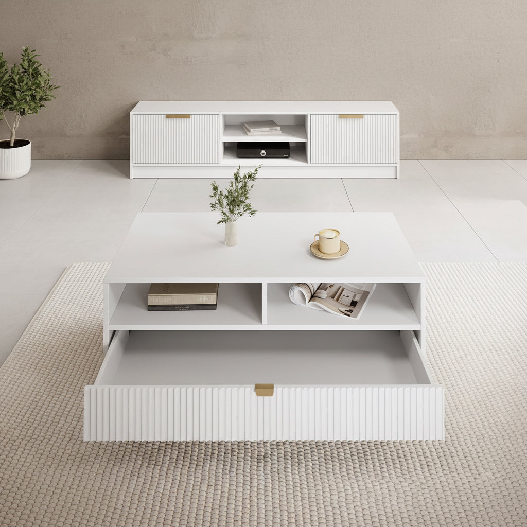 Tavares - Salontafel met lade - Wit
