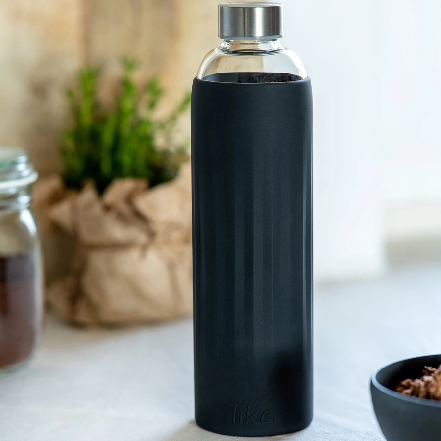 Villeroy & Boch Glas-Trinkflasche To Go & To Stay 1 Liter schwarz