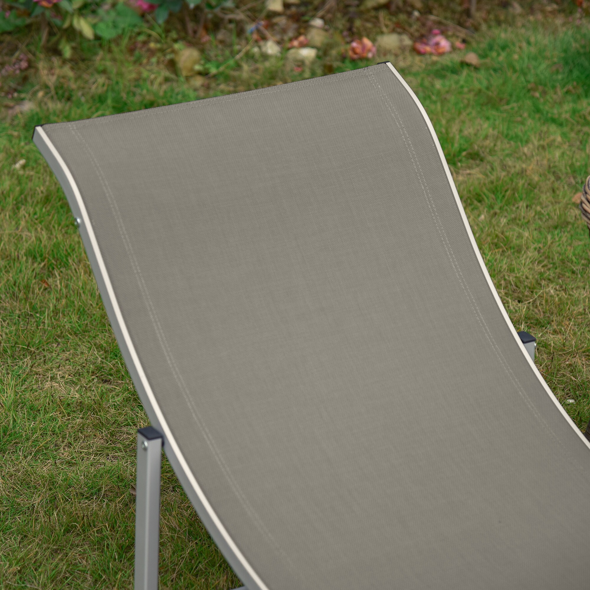 Outsunny Gartenliegen 2er Set 165 x 61 x 63 cm (LxBxH)
