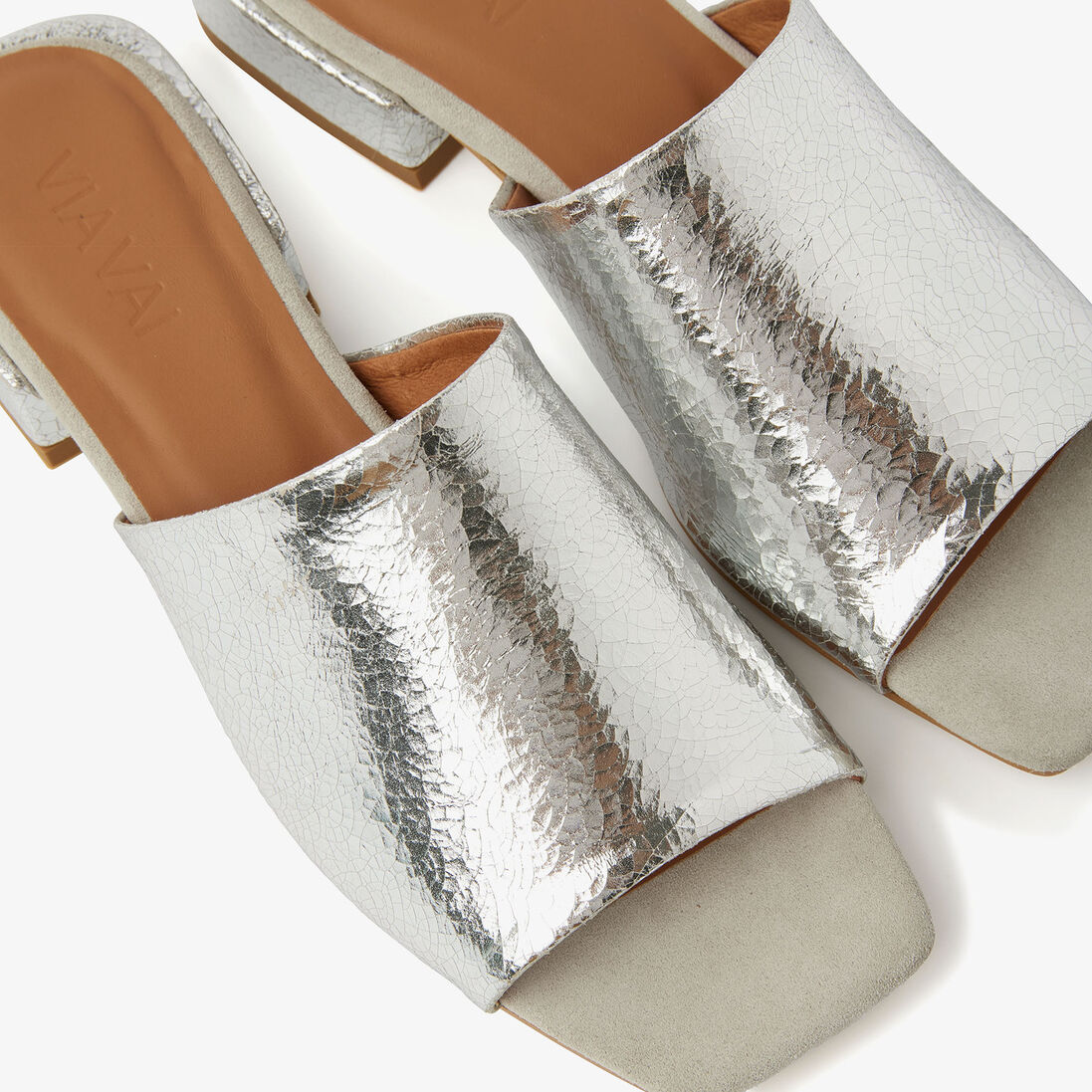VIA VAI zilveren via vai slippers gigi luna