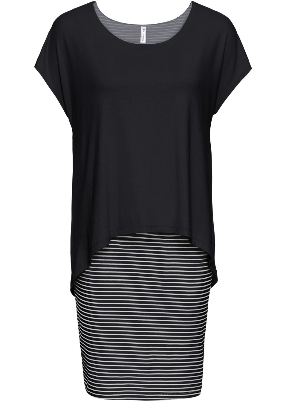 Robe en jersey avec jupe rayée