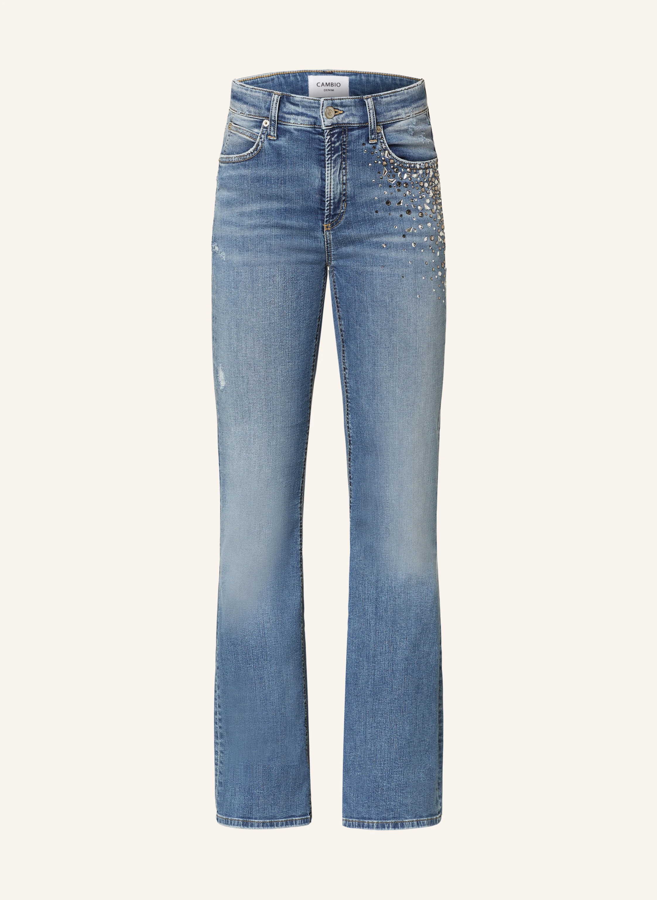 CAMBIO Flared Jeans FABIENNE mit Schmucksteinen