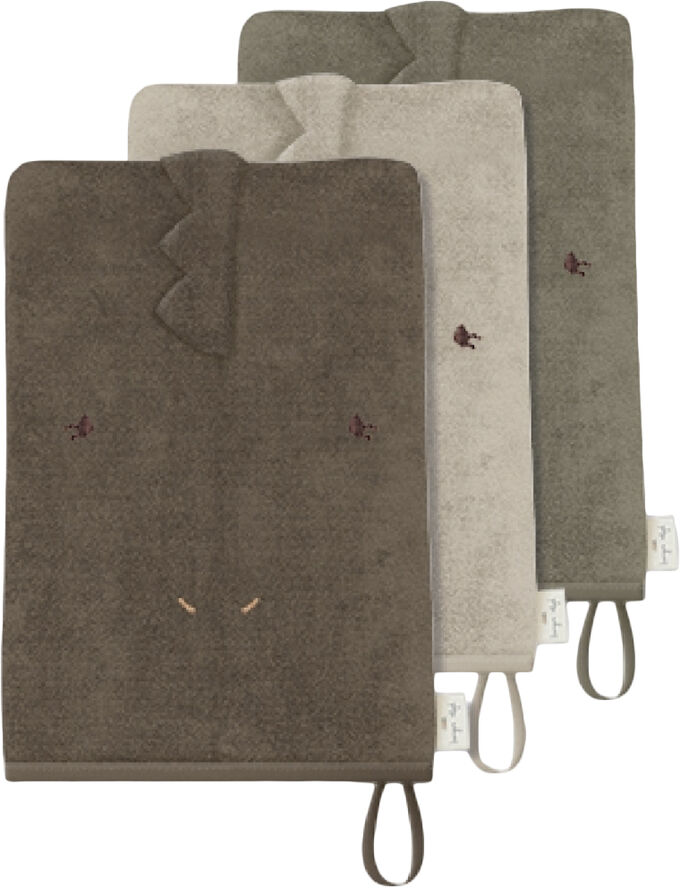 Konges Sløjd 3 PACK WASH CLOTH ANIMAL Dino