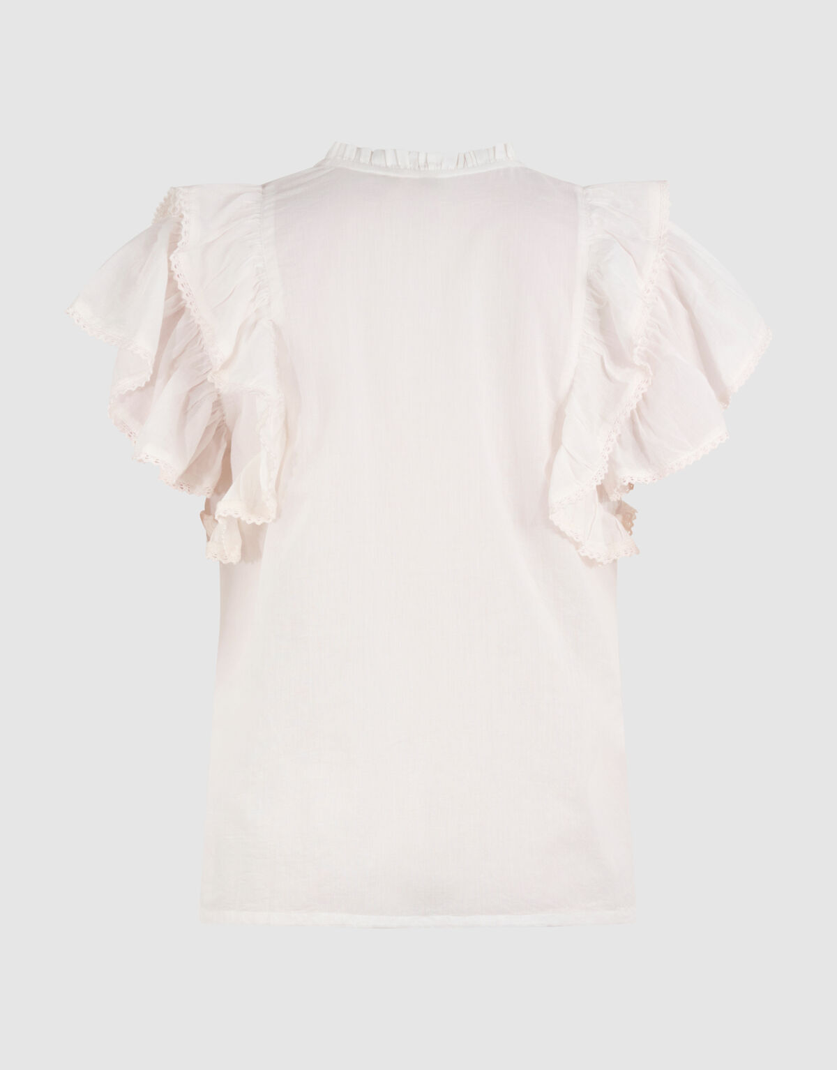 Kanten Ruffle Top Wit