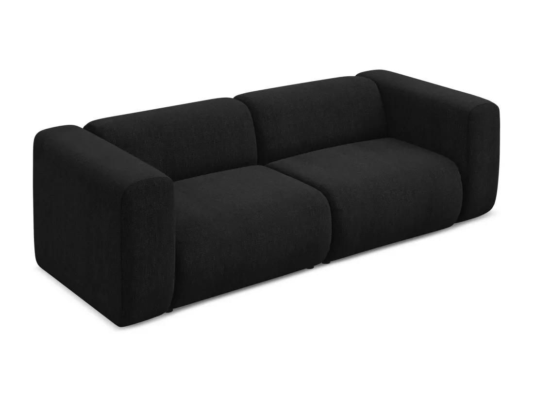 Canapé modulable 3 places en tissu chenille - noir - EKAHI