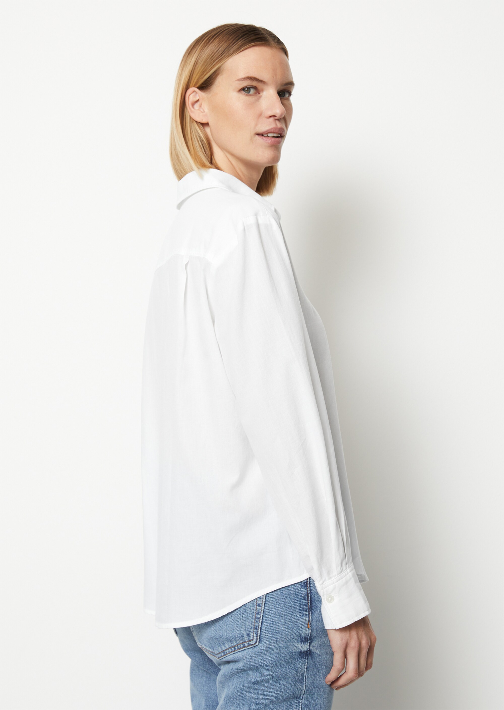 Bluse regularaus softem Baumwoll-Twill