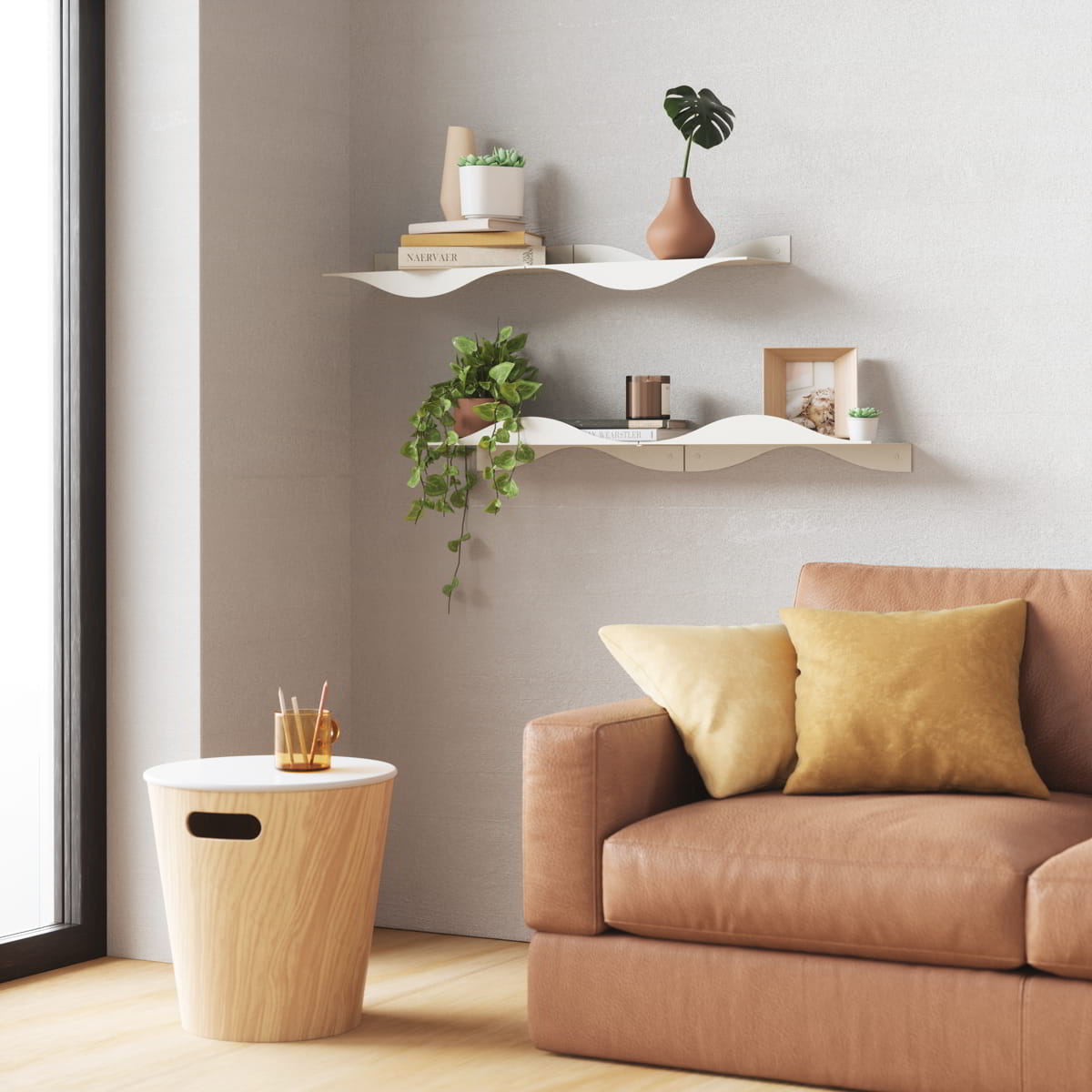 Wandplank Surf zand - set van 2