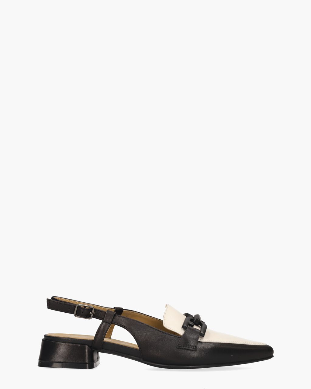 Di Lauro Wilicha Zwart/Off-White Dames Slingbackloafers