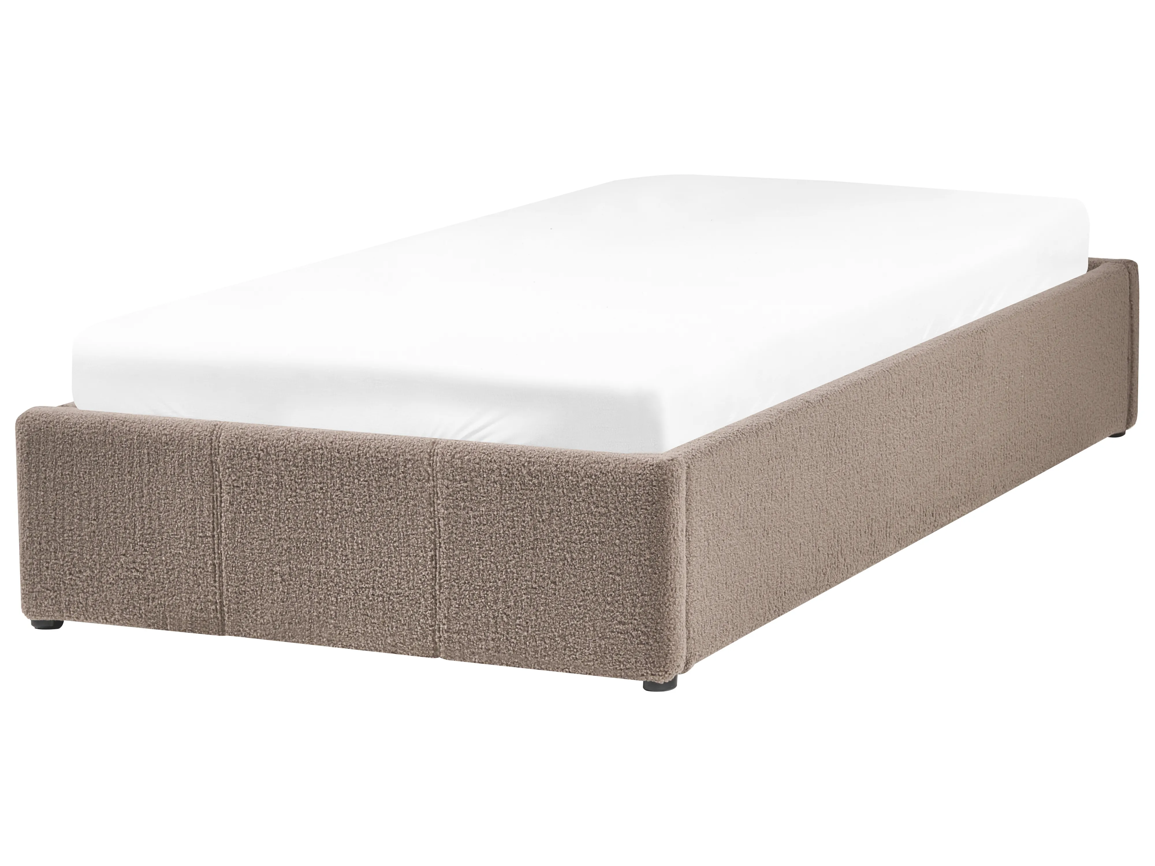 Opbergbed zonder hoofdbord Bouclé DINAN 90 x 200 cm Taupe