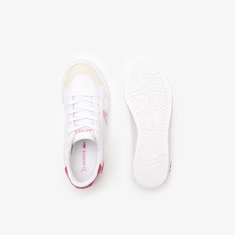 Sneakers L004 enfant en textile color-block Sneakers - Blanc - Lacoste - Enfant