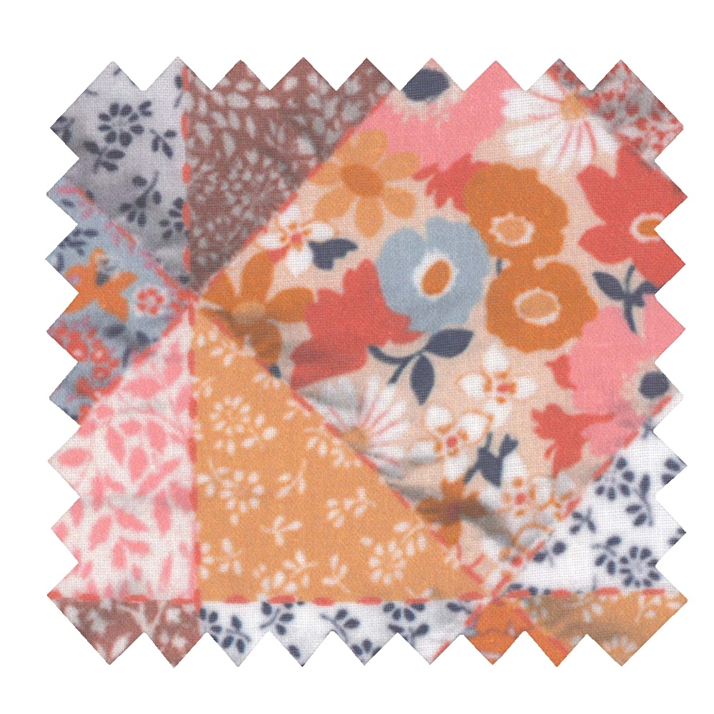 Tissu Enduit Au Mètre Ex2360 Patchwork Corail