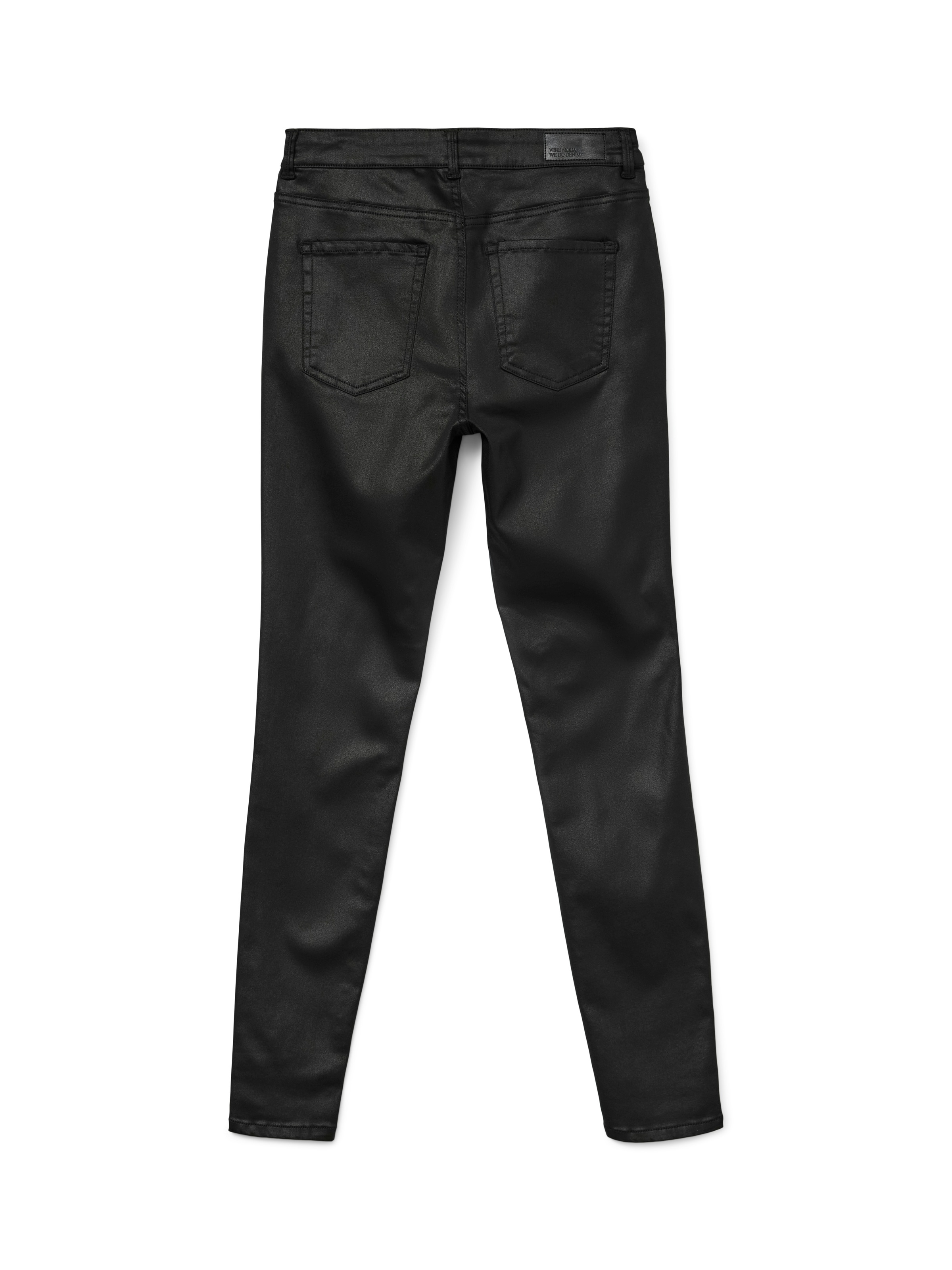 Vero Moda Skinny-fit-Jeans »VMFLASH MR SKINNY COATED PANTS NOOS« mit beschichteter Lederimitat Optik