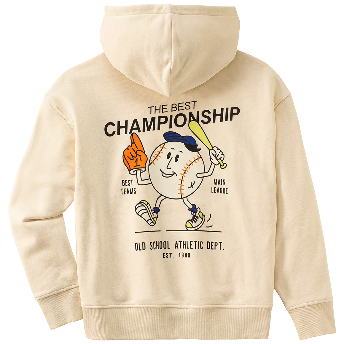 Beatwear Jungen Hoodie mit Rücken-Print creme