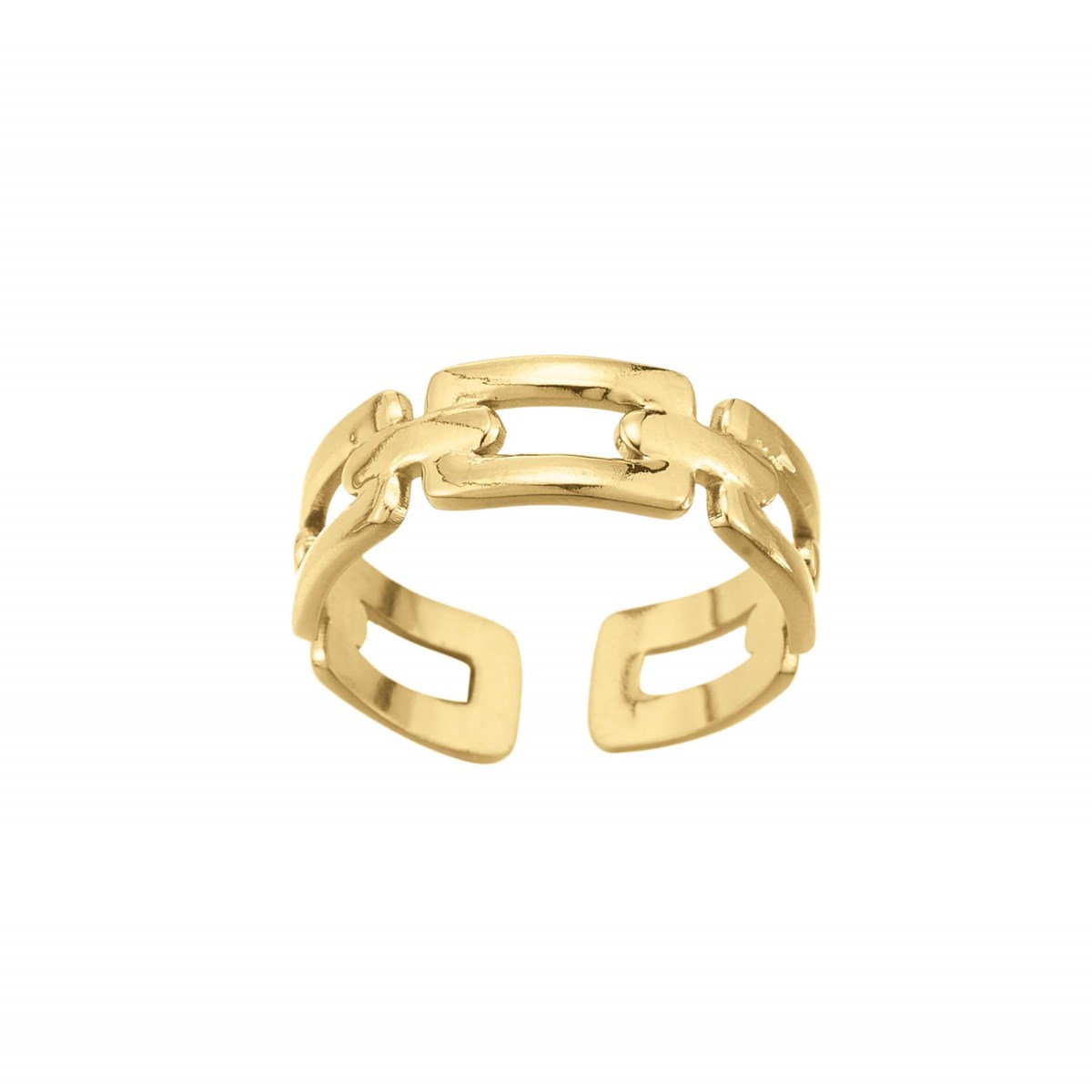 Bague Maillons acier doré or