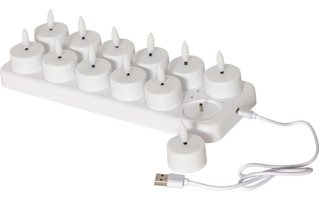 Parforce Traditional Hunting LED-Kerze »Set Flamme Charge 12er, Weiss«
