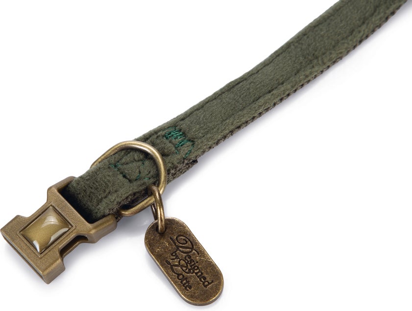 Designed by Lotte hondenhalsband Velura groen 20-30 x 1 cm