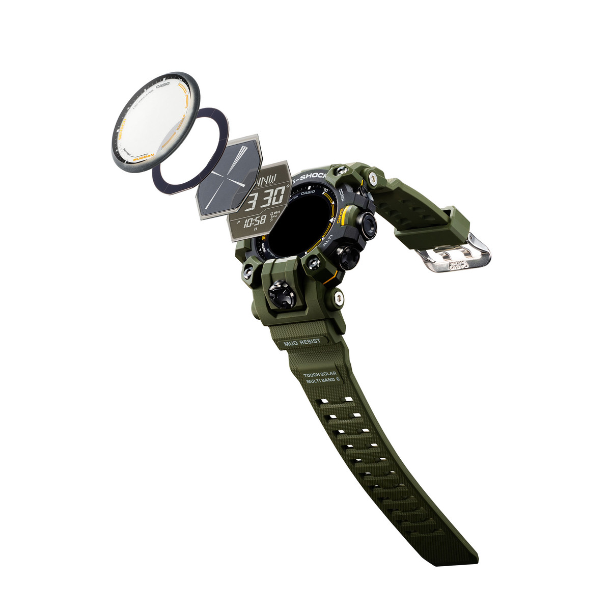 Montre G-SHOCK gulfmaster homme bracelet résine verte